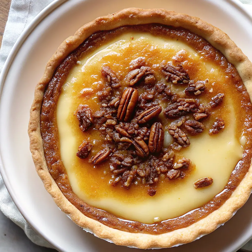 Custard Pie with Praline Sauce Recipe