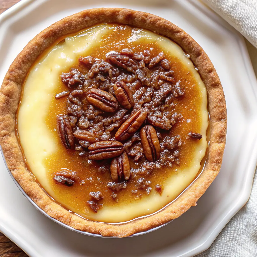 Custard Pie with Praline Sauce Recipe