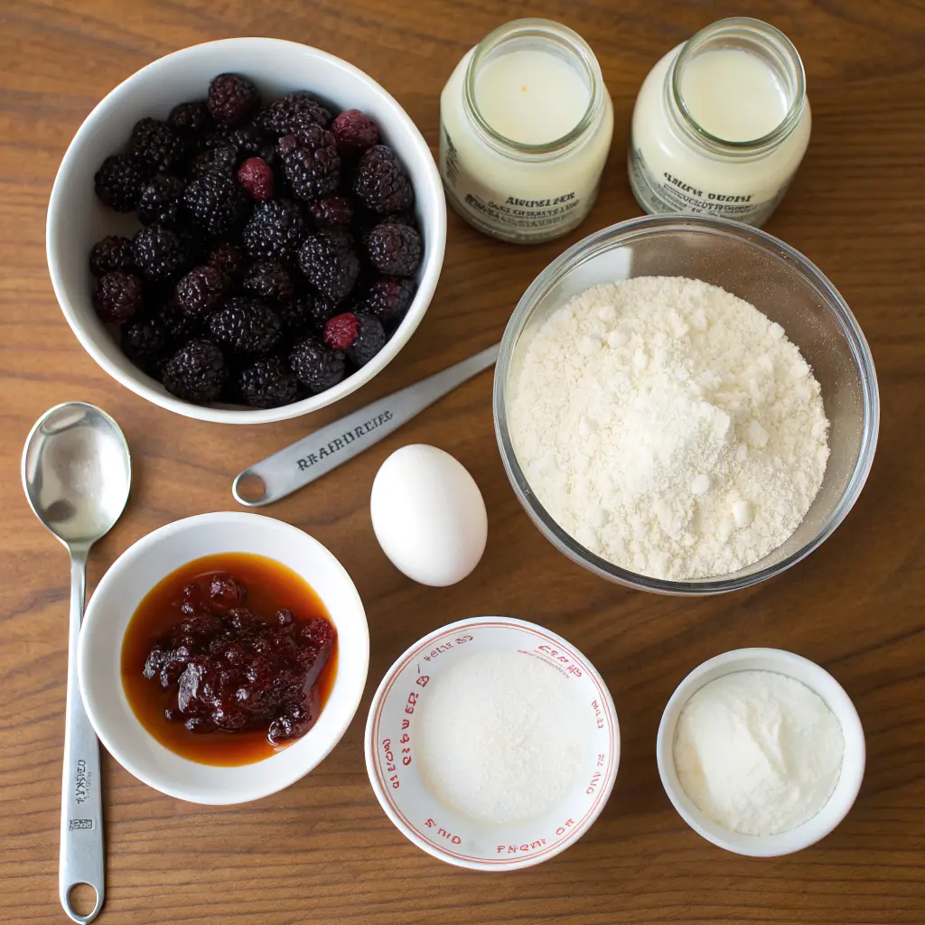 Cheesecake with blackberry sauce on a crumb crust, topped with glossy blackberries