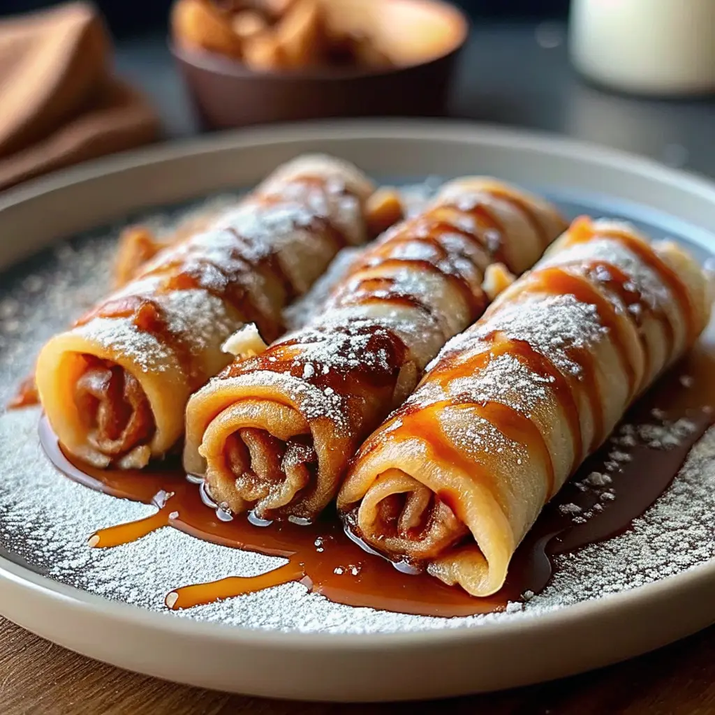 Cinnamon Roll French Toast Roll-Ups stacked on a platter with cinnamon sugar and maple syrup