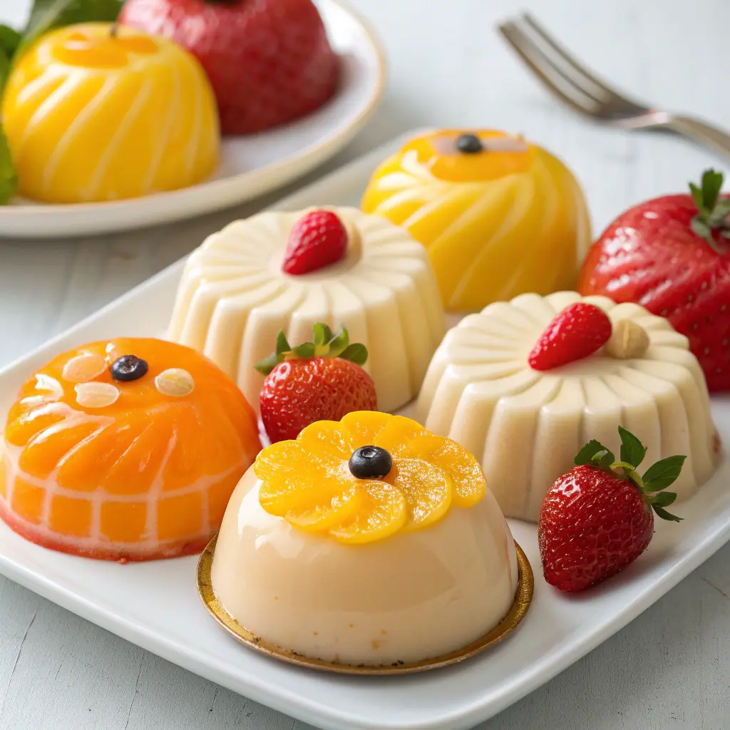 fruit-shaped mousse cakes dessert