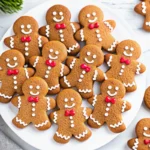 Homemade gingerbread men cookies decorated with icing