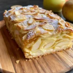 Layered invisible apple cake Recipe loaf with ultra-thin baked apple slices