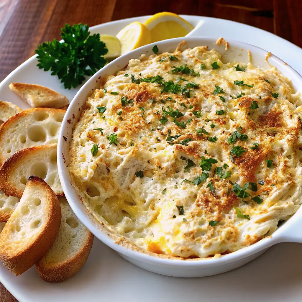 Bubbly Maryland-style hot crab dip with cheddar and Old Bay