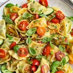 Colorful potsticker salad Recipe with crispy dumplings and sesame ginger dressing