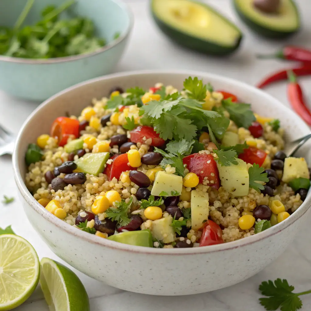Southwest Quinoa Salad Recipe in a colorful bowl