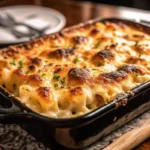 Tennessee onion casserole with bubbly cheddar and gouda