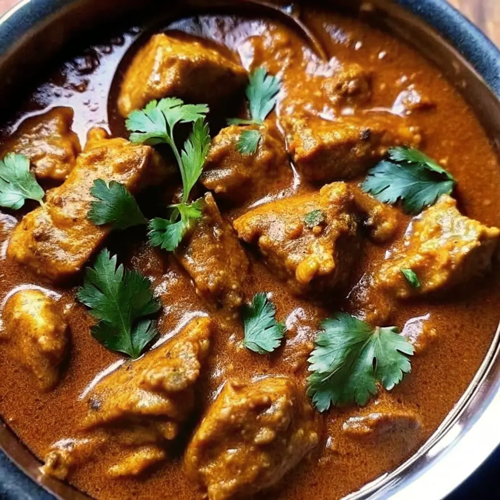 Thick and spicy Chicken Bhuna Recipe with rich bhuna masala coating tender chicken pieces