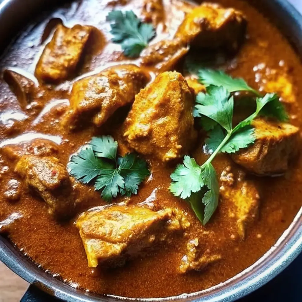 Thick and spicy Chicken Bhuna Recipe with rich bhuna masala coating tender chicken pieces