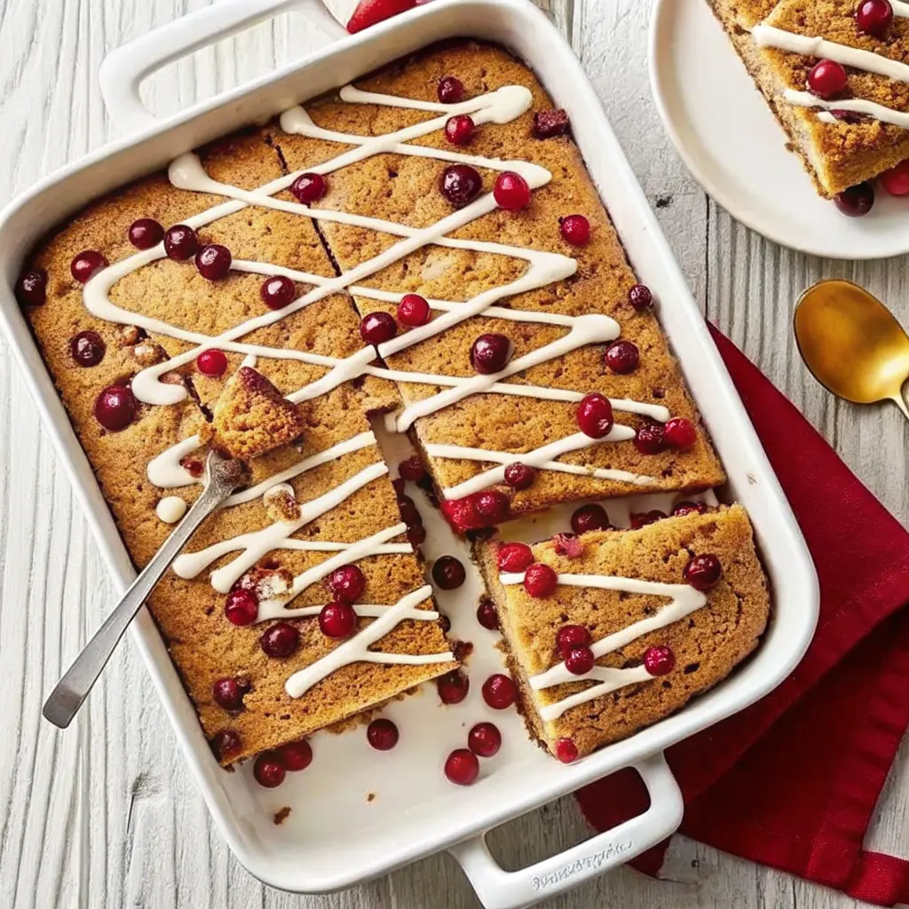 Cranberry coffee cake with golden streusel topping