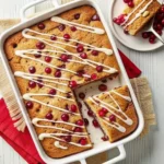 Cranberry coffee cake with golden streusel topping