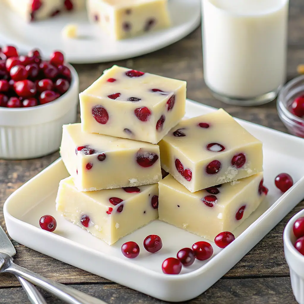Cranberry White Chocolate Fudge