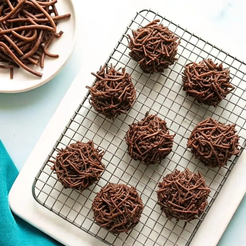 Easy Haystack Cookies stacked on parchment paper