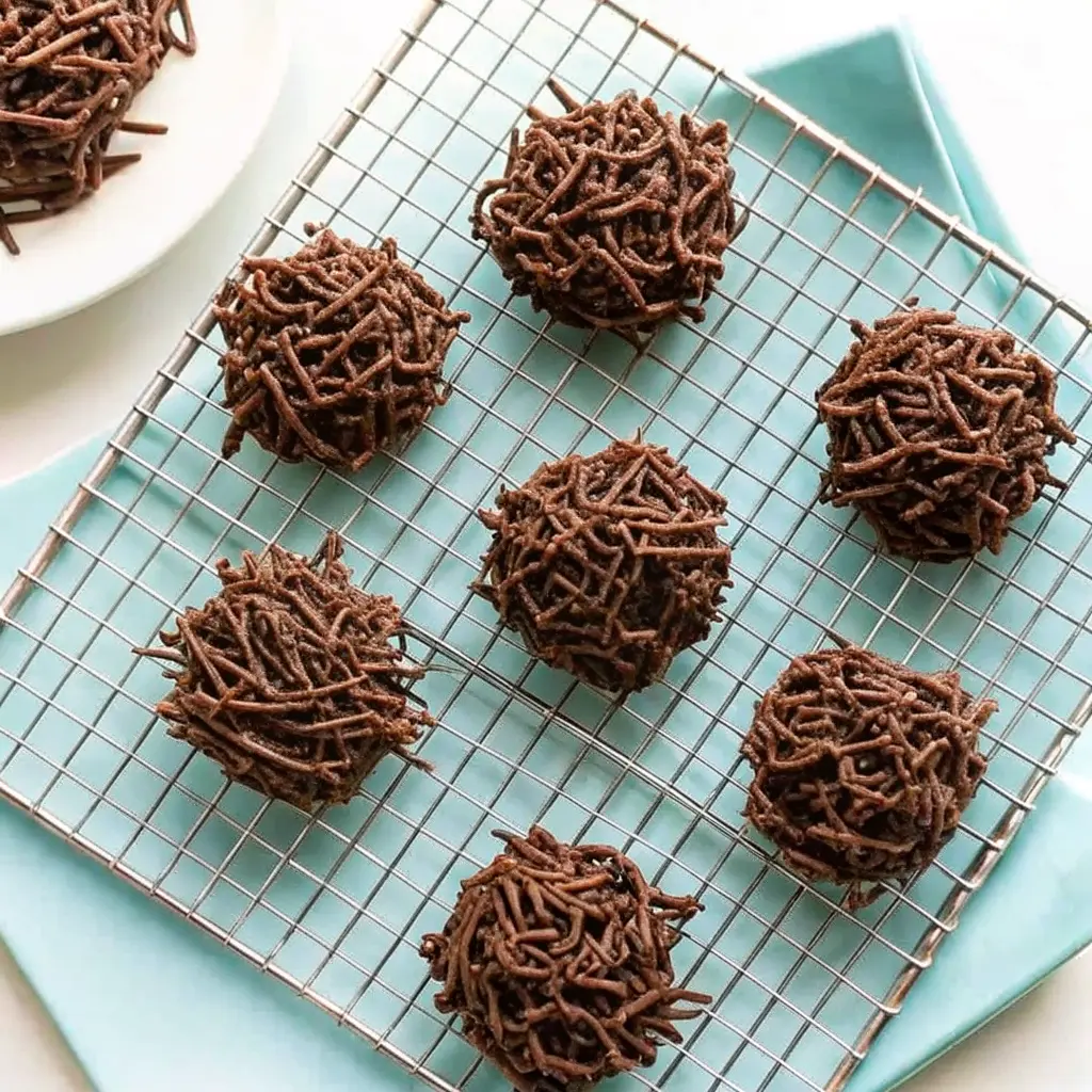 Easy Haystack Cookies stacked on parchment paper