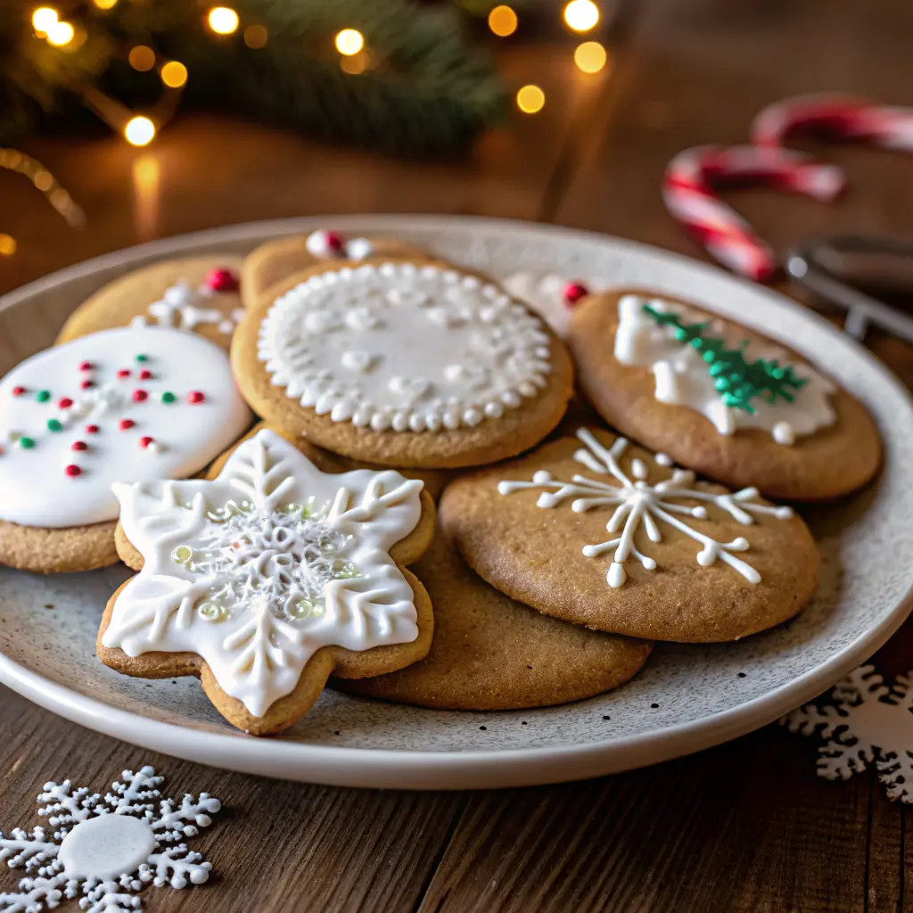 Winter Cookies Recipe decorated snowflake cookies
