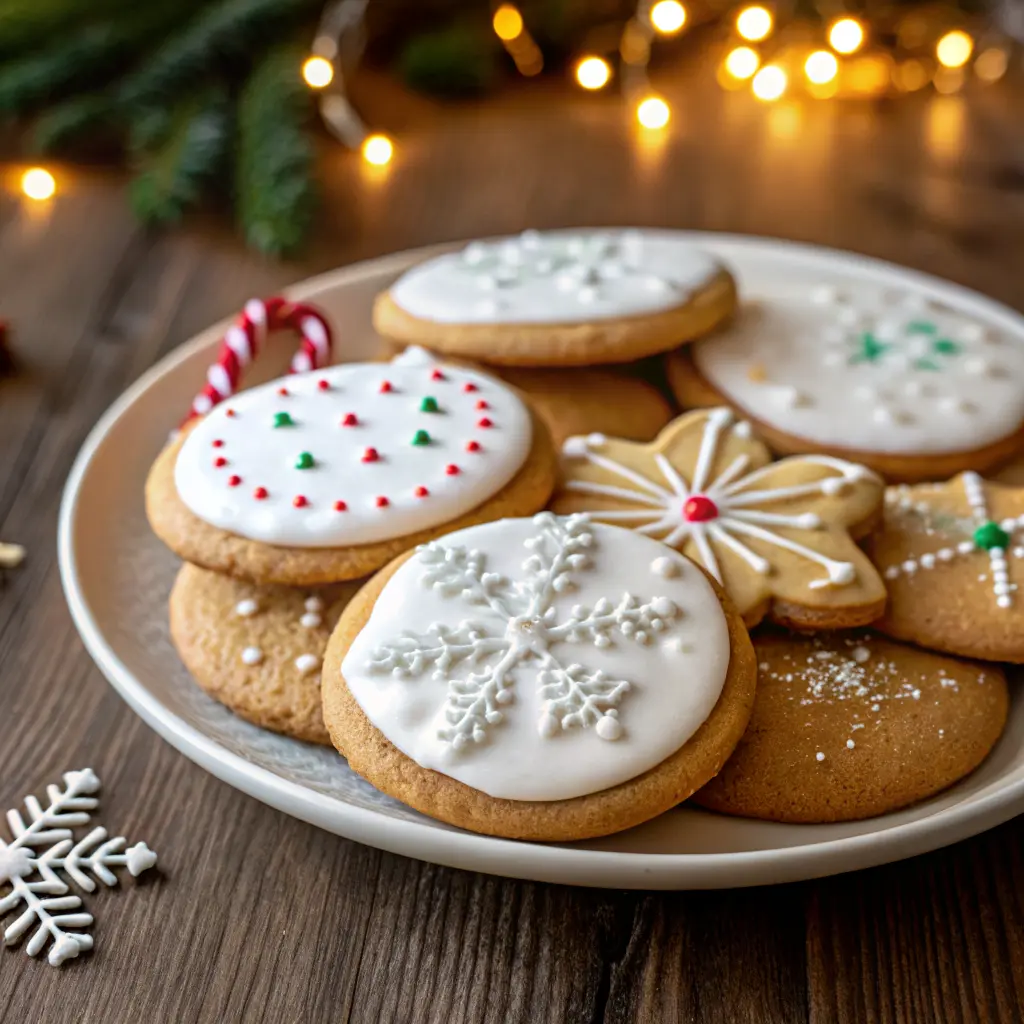 Winter Cookies Recipe decorated snowflake cookies