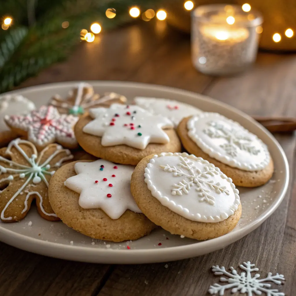 Winter Cookies Recipe decorated snowflake cookies