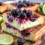 Blackberry Cheesecake Danish Lime glaze on a baking tray