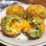 Crispy Broccoli Cheese Rounds on a baking sheet
