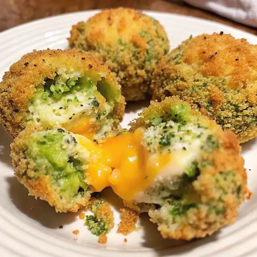 Crispy Broccoli Cheese Rounds on a baking sheet