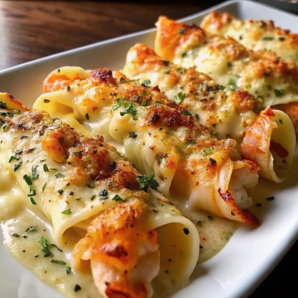 Creamy Garlic Parmesan Shrimp Roll-Ups