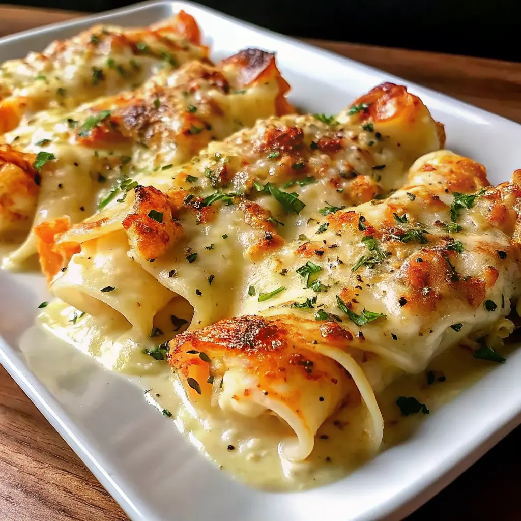 Creamy Garlic Parmesan Shrimp Roll-Ups