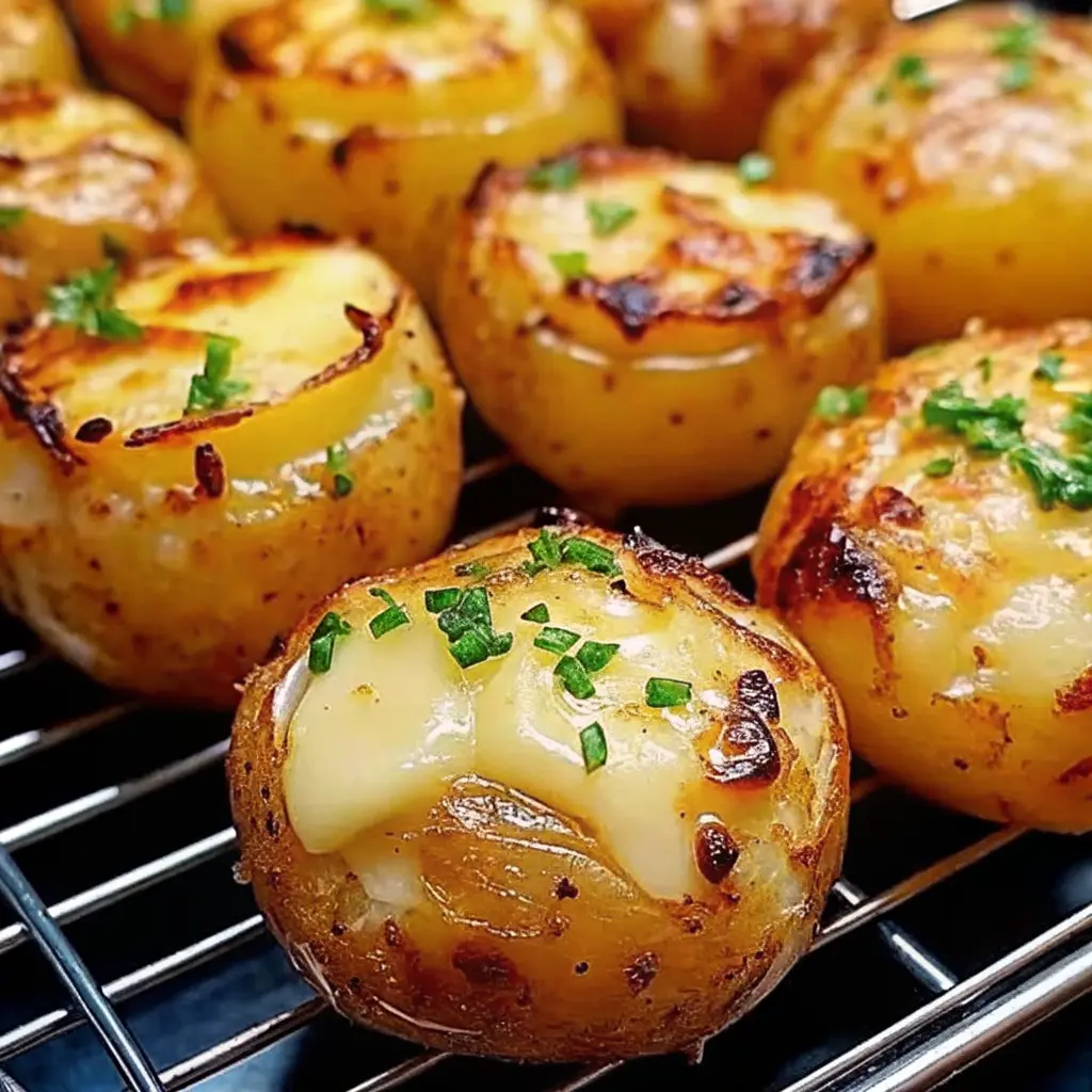 Crispy Potato & Cheese Bombs with Garlic Butter