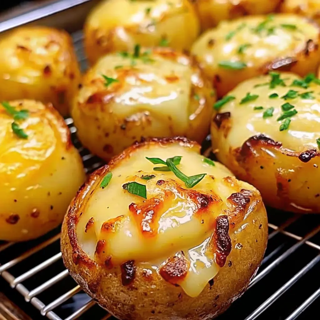 Crispy Potato & Cheese Bombs with Garlic Butter