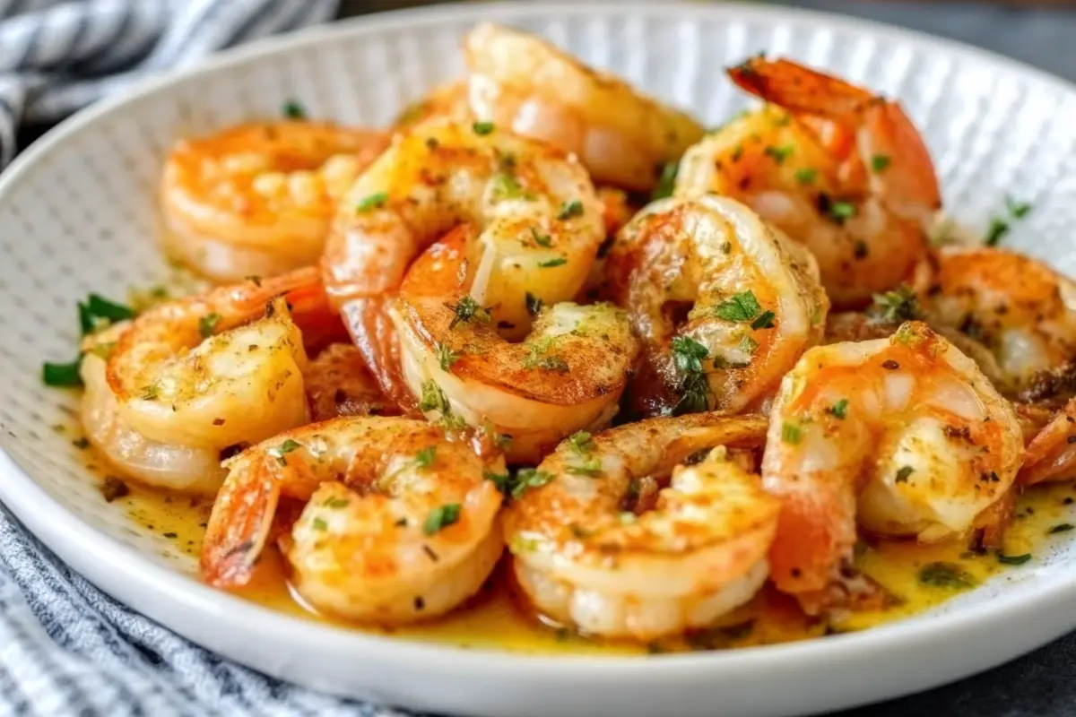 Garlic Parmesan Roasted Shrimp on a sheet pan