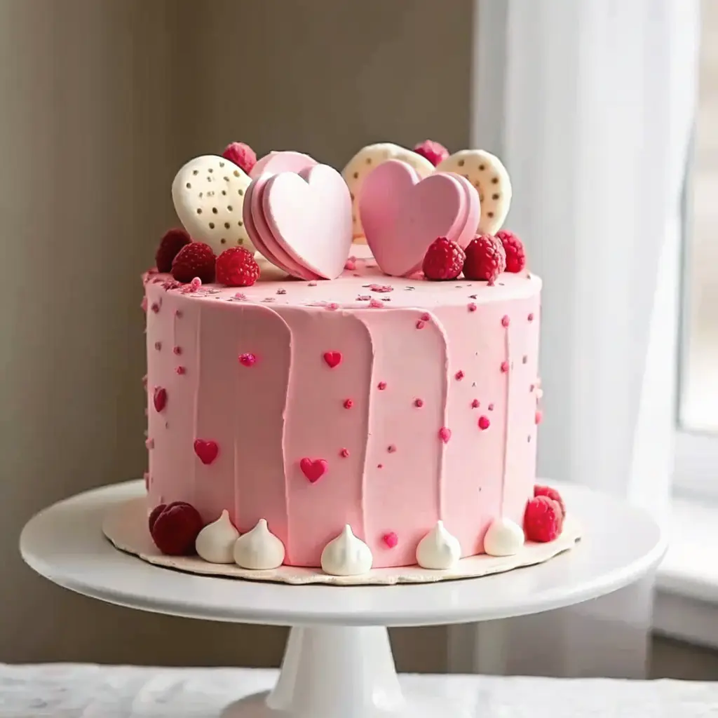 Pink Velvet Cake with cream cheese frosting