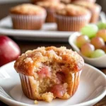 Freshly baked Rhubarb Muffins Recipe with streusel topping