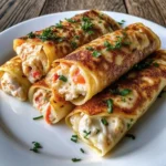 Cheesy seafood crepes
