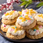 Pastel Easter Blossom Cookies with chocolate centers