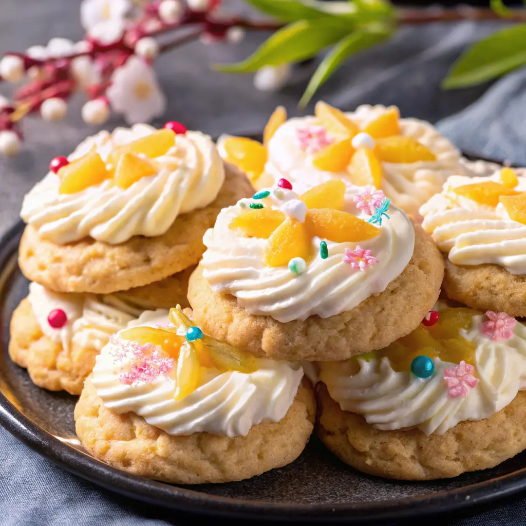 Pastel Easter Blossom Cookies with chocolate centers