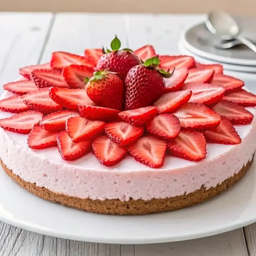 No Bake Strawberry Cheesecake