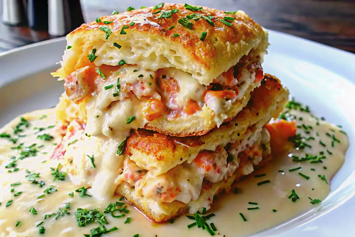 shrimp crab melts snack on tray