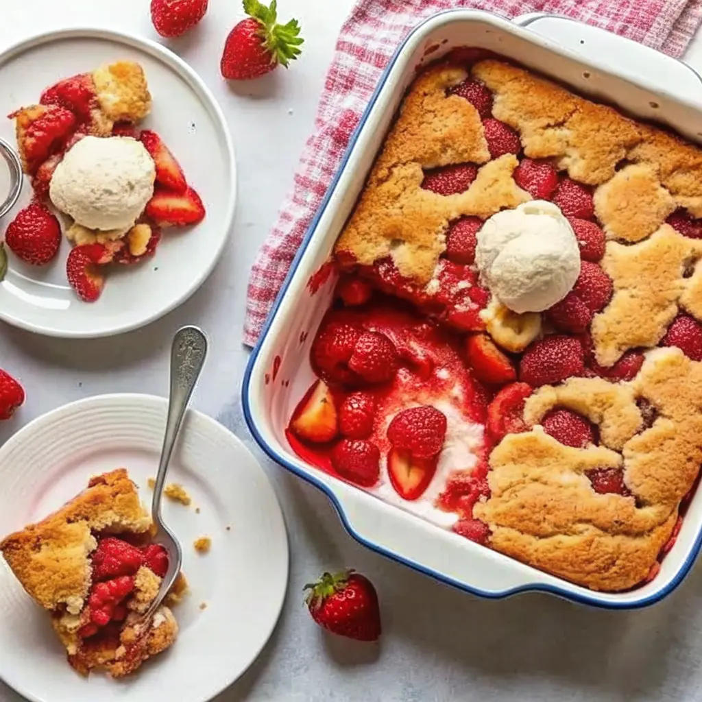 strawberry dump cake