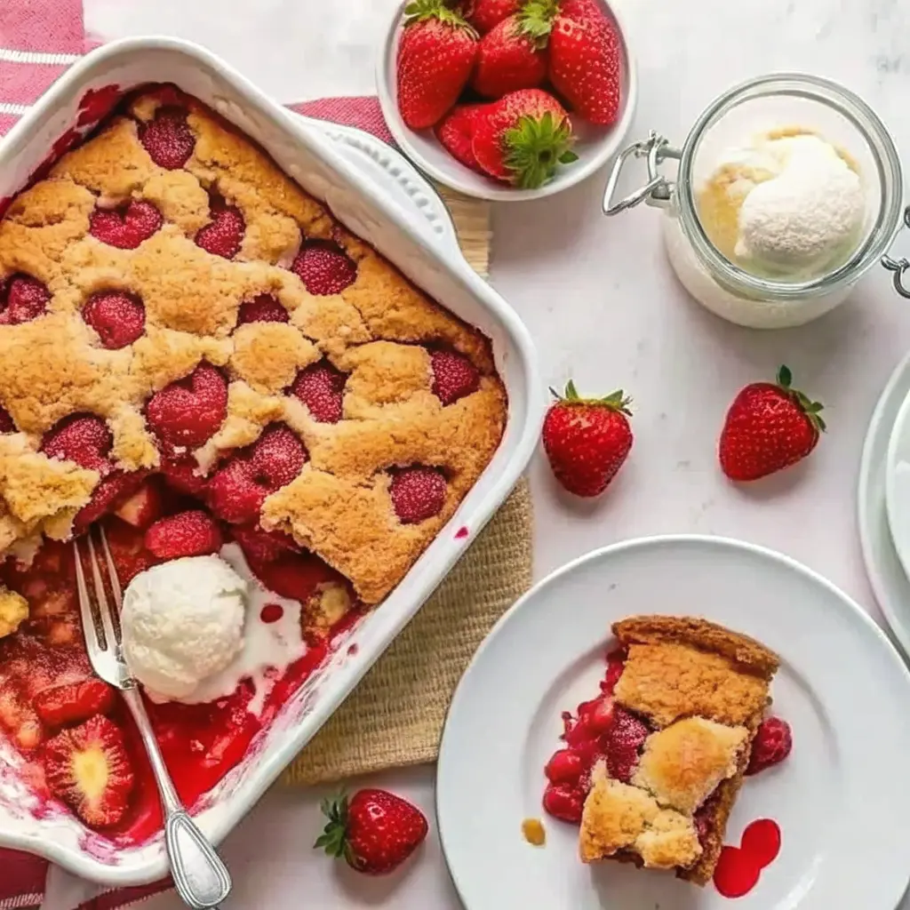 strawberry dump cake