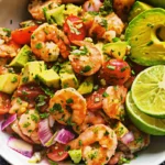 Zesty Shrimp & Avocado Salad in a bowl