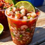 Zesty shrimp cocktail cups served in individual appetizer cups