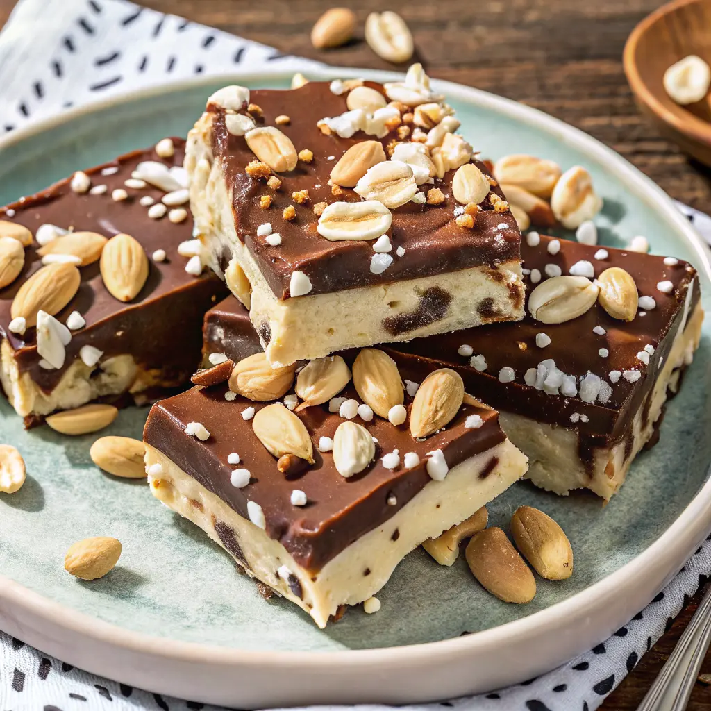 Creamy Chocolate Peanut Butter Greek Yogurt Bark