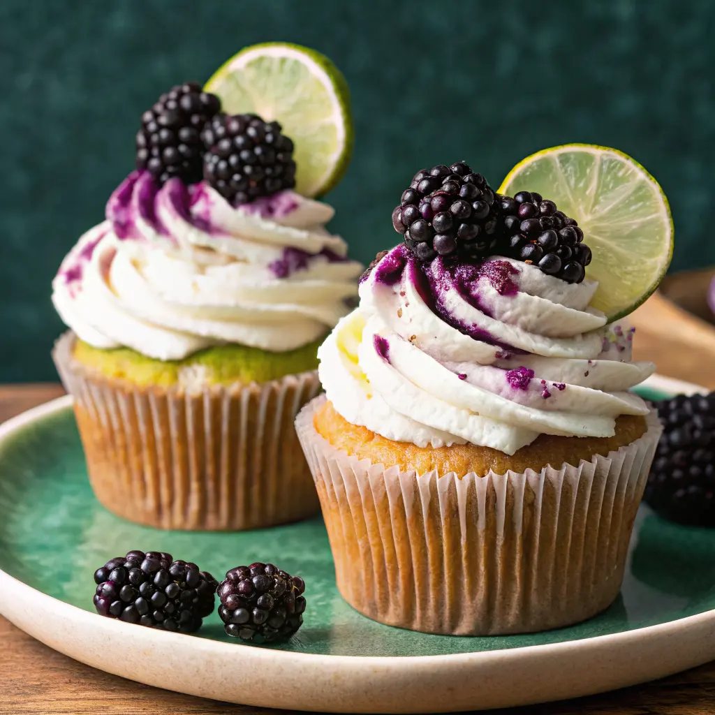 Blackberry Lime Cheesecake Cupcakes