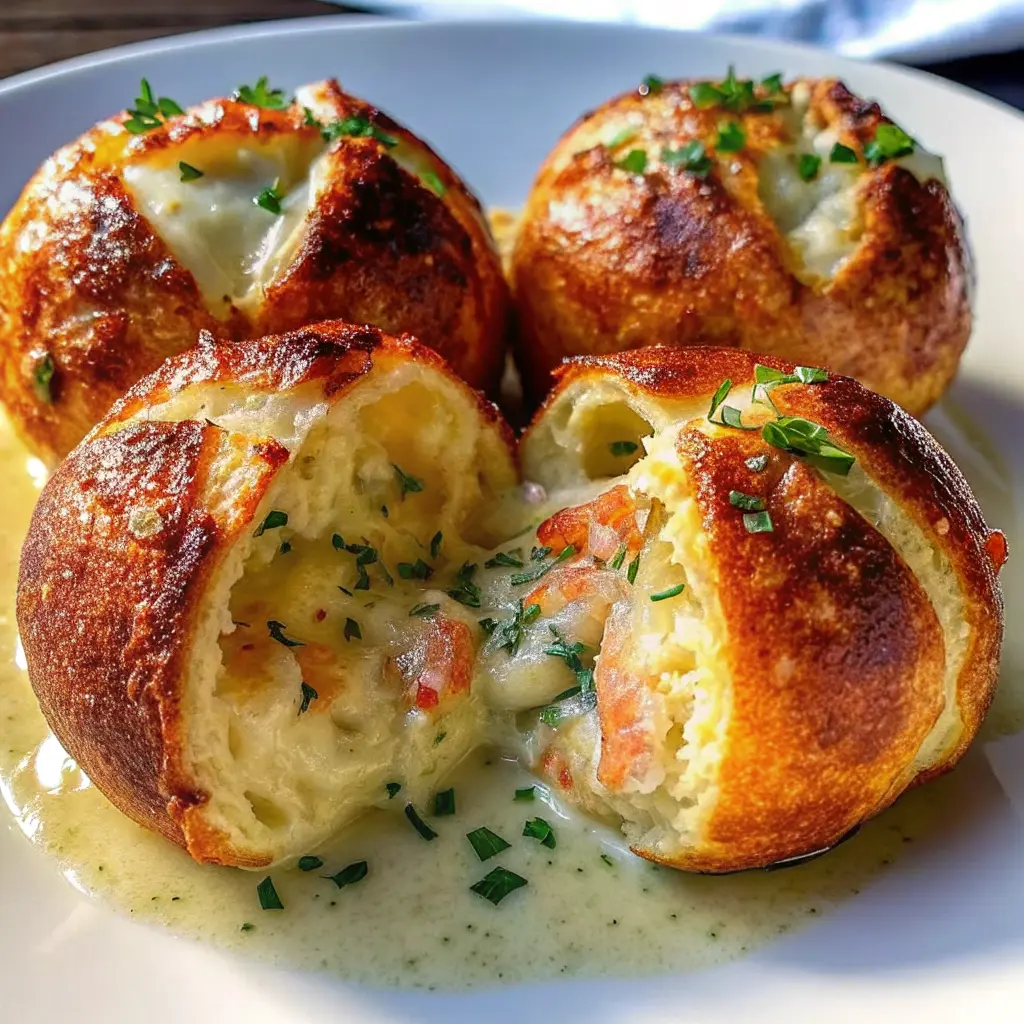 Cheesy Lobster Stuffed Bread Bombs