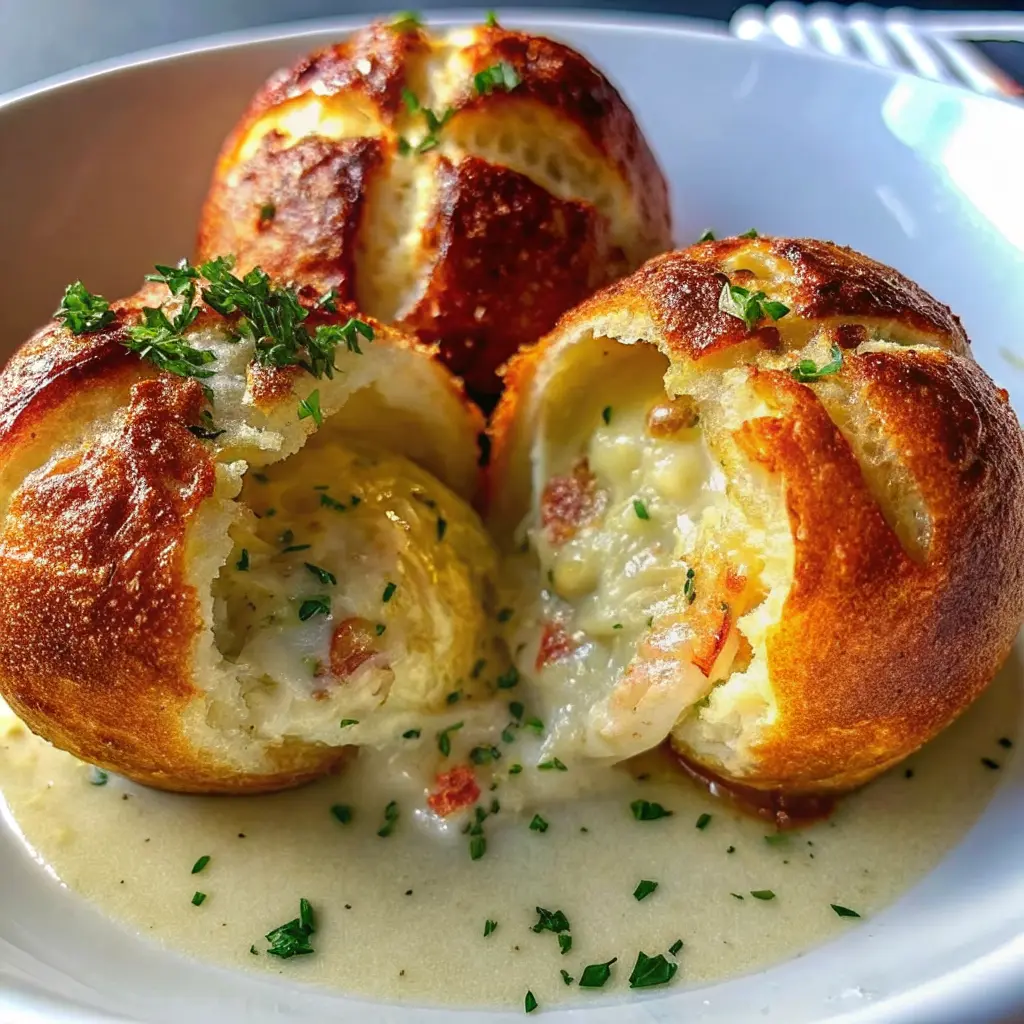 Cheesy Lobster Stuffed Bread Bombs