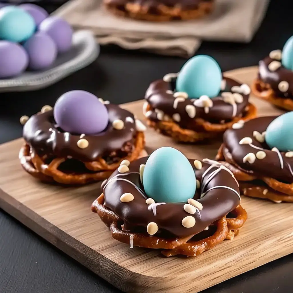 Chocolate-Covered Pretzel Nests