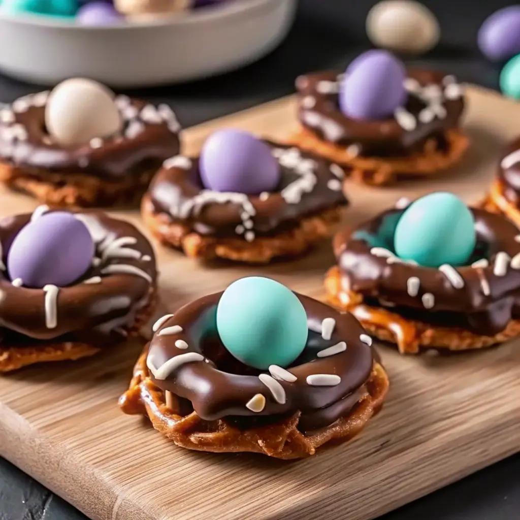 Chocolate-Covered Pretzel Nests