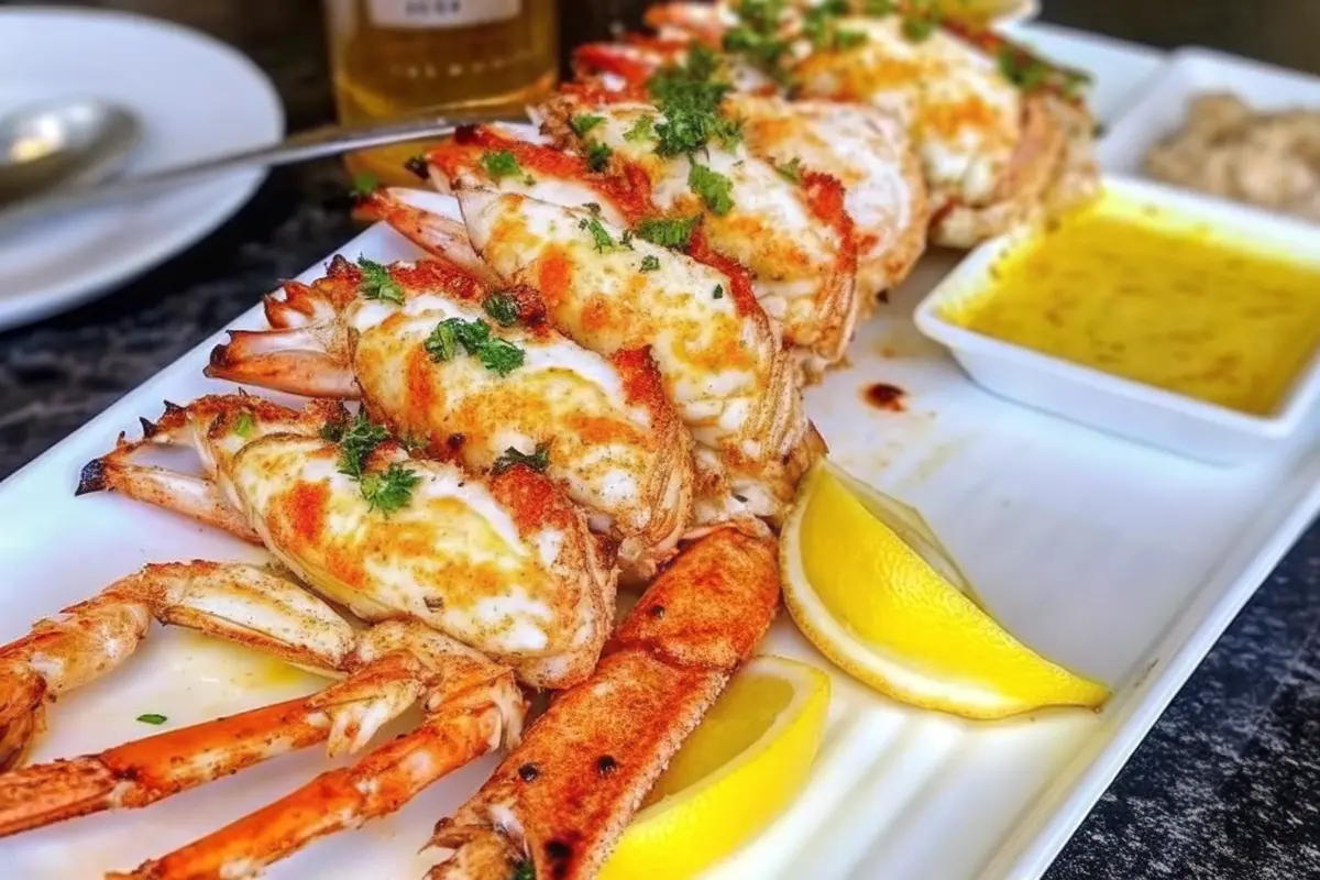 Crispy garlic butter crab clusters with lemon and parsley