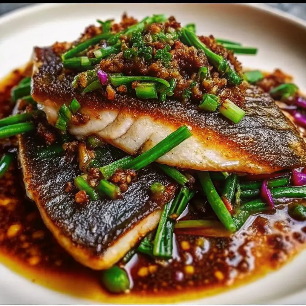 Ginger Onion Fried Sea Bass Recipe