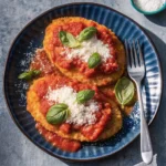 crispy Italian basil chicken cutlets with fresh basil