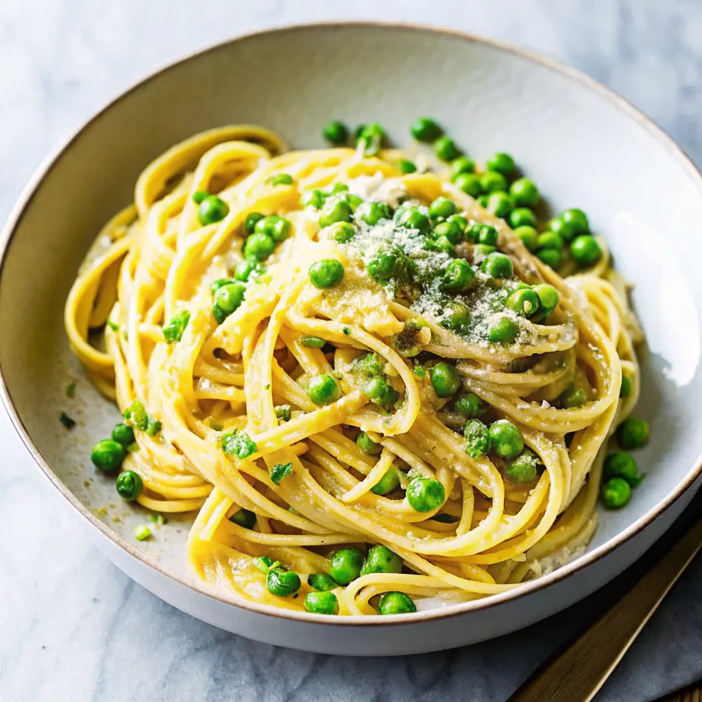 Lemon Peas Creamy Pasta Dinner